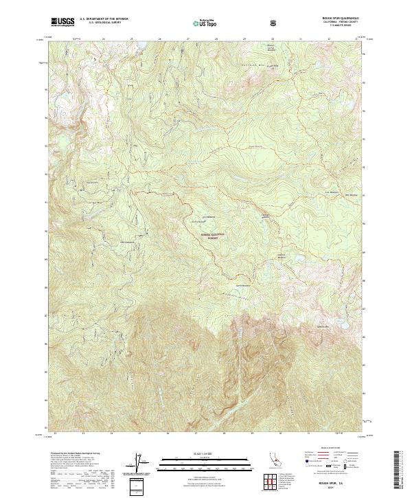 US Topo 7.5-minute map for Rough Spur CA