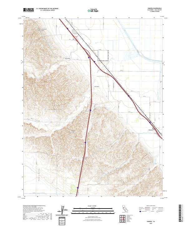 US Topo 7.5-minute map for Zamora CA