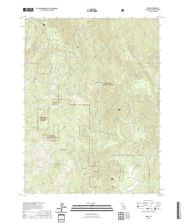 US Topo 7.5-minute map for Zenia CA