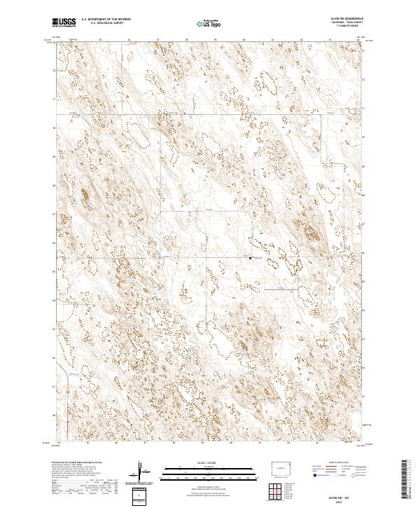 US Topo 7.5-minute map for Alvin SW CO