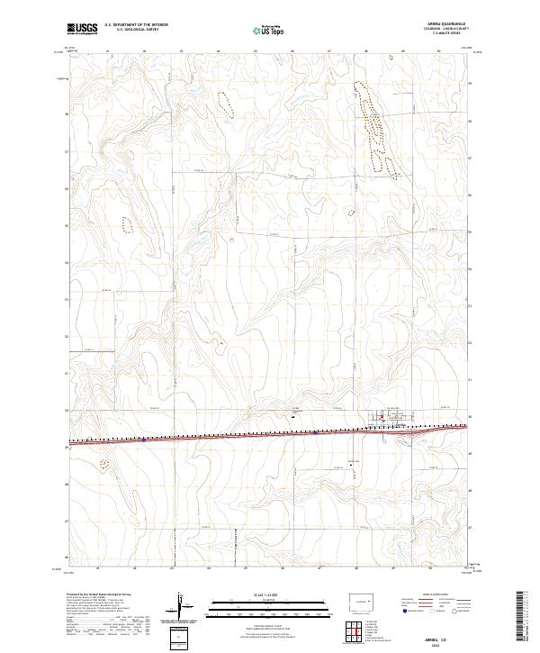 US Topo 7.5-minute map for Arriba CO