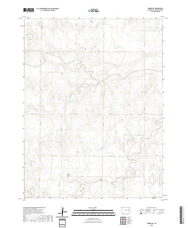 US Topo 7.5-minute map for Arriba NE CO