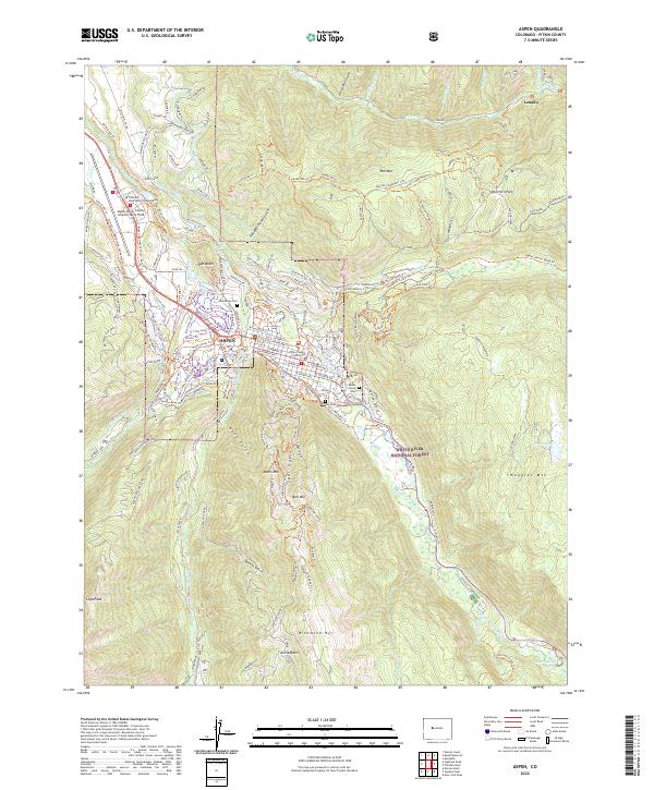 US Topo 7.5-minute map for Aspen CO