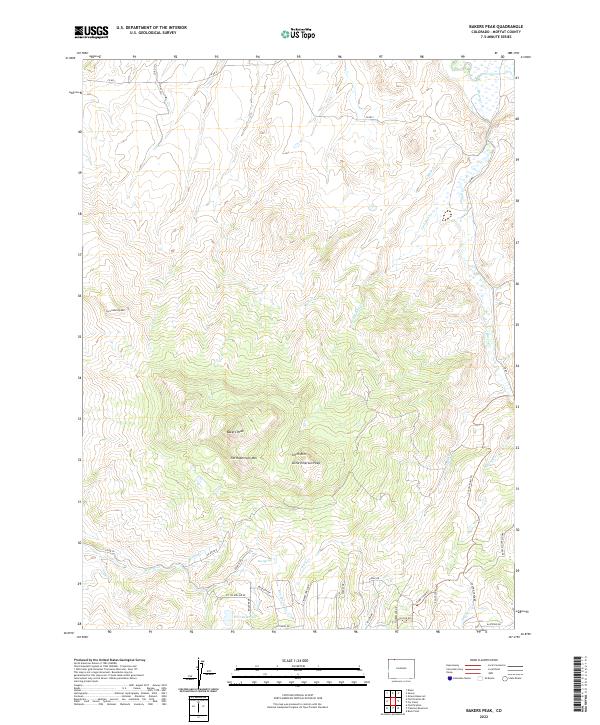 US Topo 7.5-minute map for Bakers Peak CO