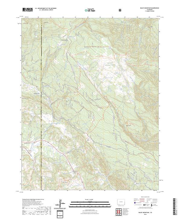 US Topo 7.5-minute map for Baldy Mountain CO