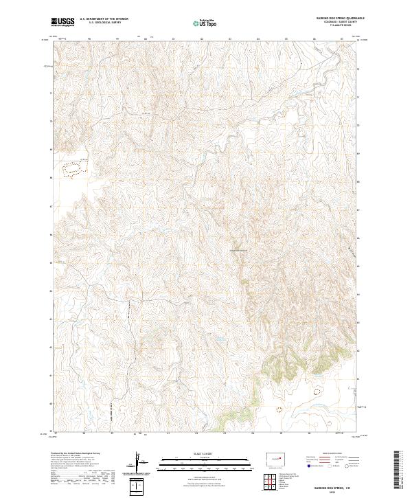 US Topo 7.5-minute map for Barking Dog Spring CO