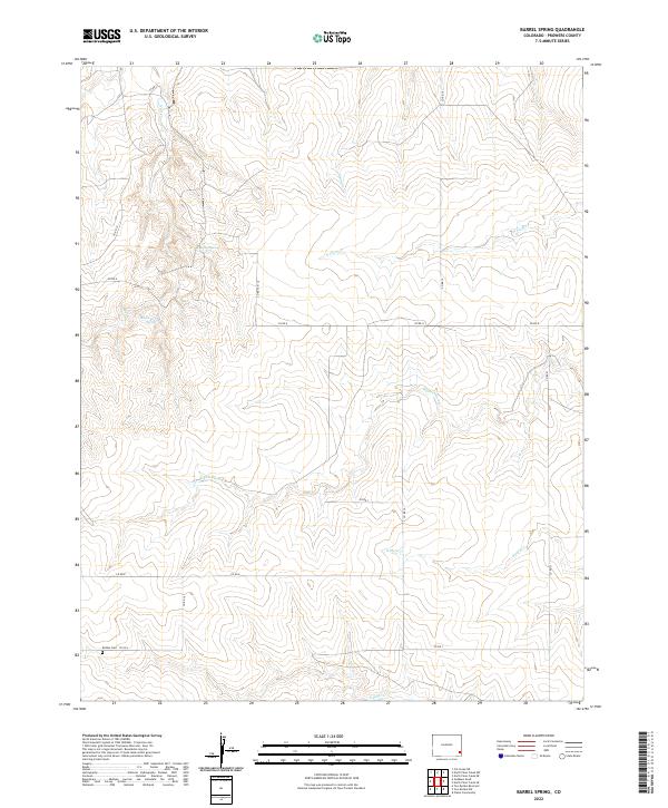 US Topo 7.5-minute map for Barrel Spring CO