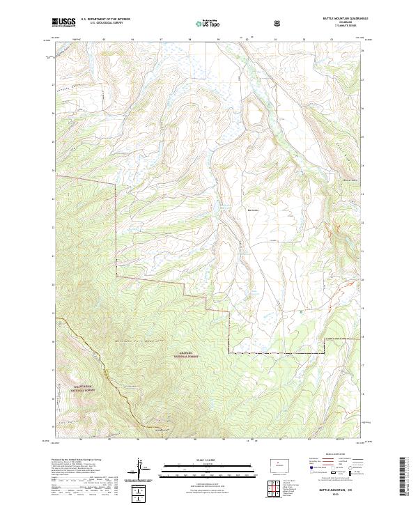 US Topo 7.5-minute map for Battle Mountain CO