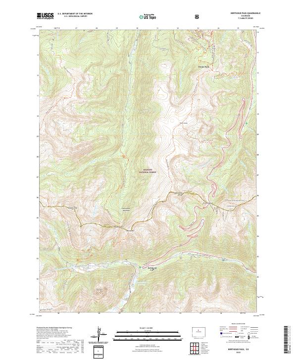 US Topo 7.5-minute map for Berthoud Pass CO