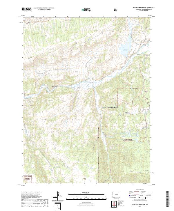 US Topo 7.5-minute map for Big Beaver Reservoir CO