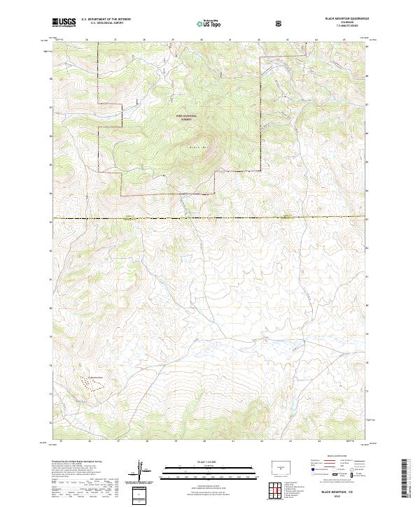 US Topo 7.5-minute map for Black Mountain CO