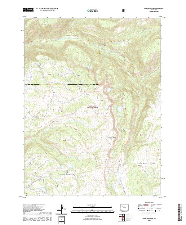 US Topo 7.5-minute map for Blair Mountain CO