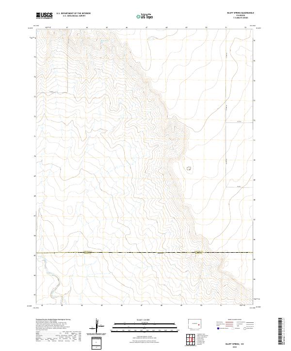 US Topo 7.5-minute map for Bluff Spring CO