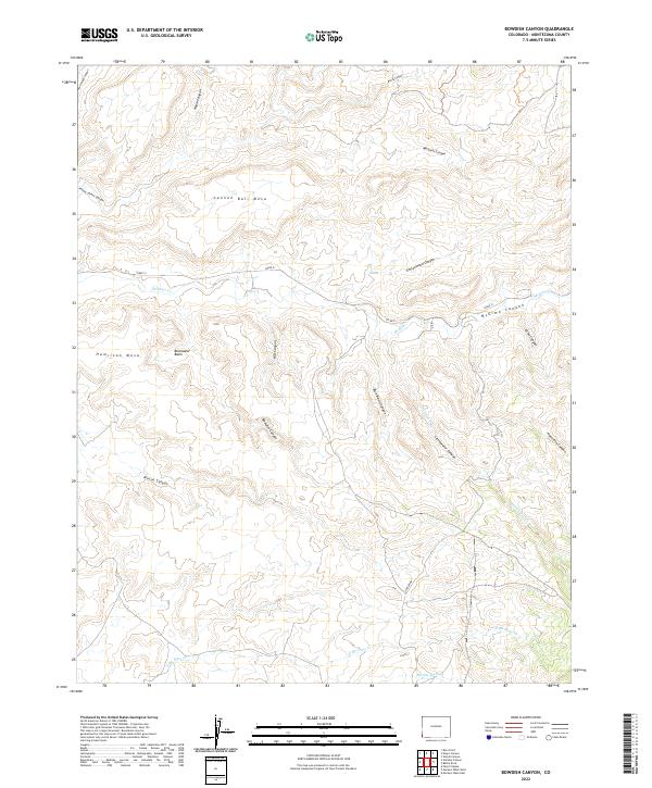 US Topo 7.5-minute map for Bowdish Canyon CO