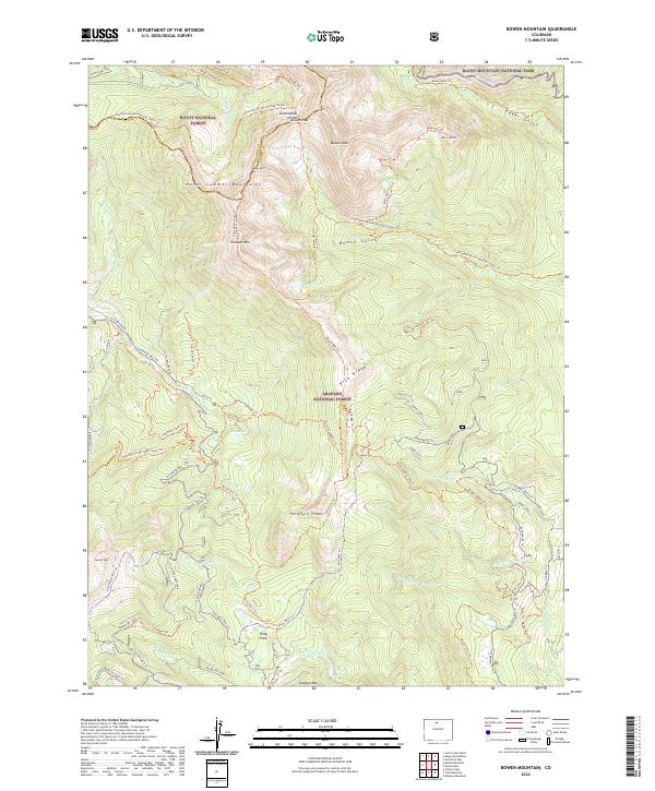 US Topo 7.5-minute map for Bowen Mountain CO