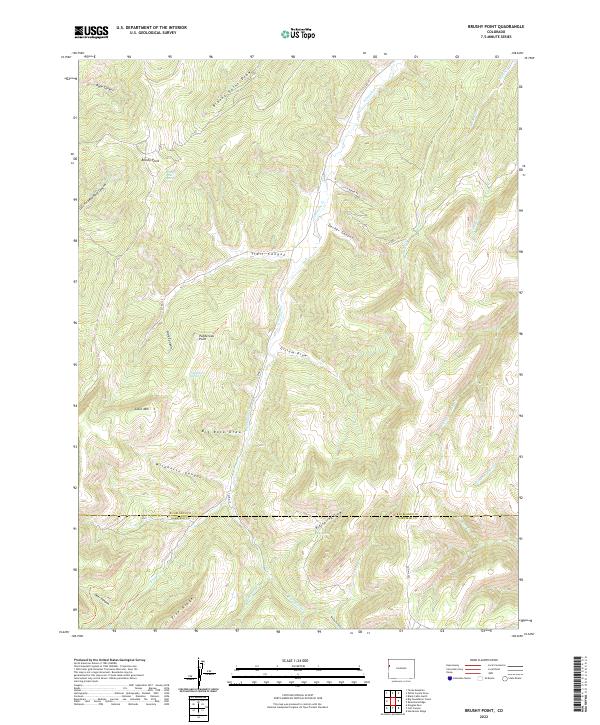 US Topo 7.5-minute map for Brushy Point CO