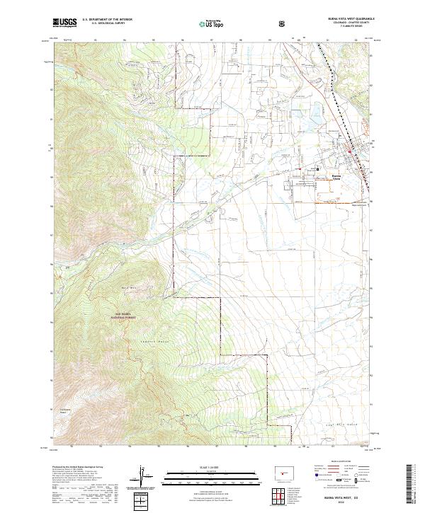 US Topo 7.5-minute map for Buena Vista West CO