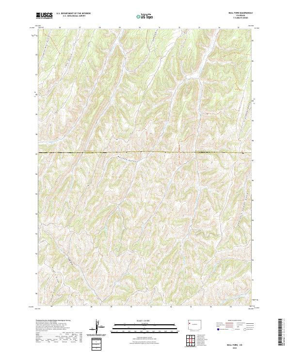 US Topo 7.5-minute map for Bull Fork CO