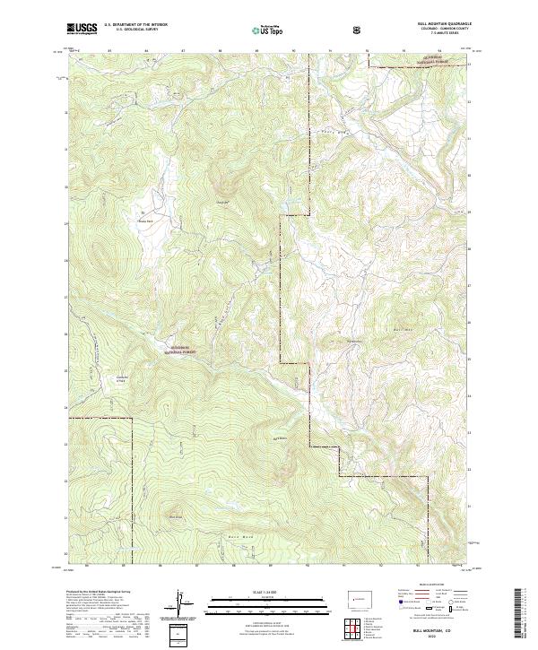 US Topo 7.5-minute map for Bull Mountain CO