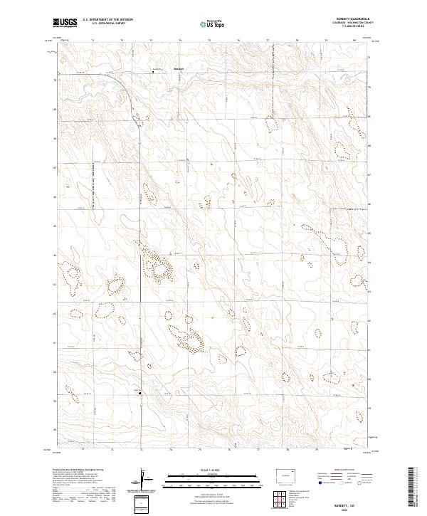 US Topo 7.5-minute map for Burdett CO