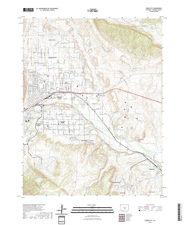 US Topo 7.5-minute map for Canon City CO