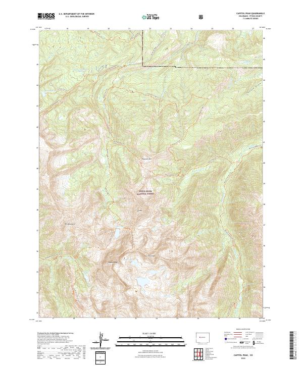 US Topo 7.5-minute map for Capitol Peak CO