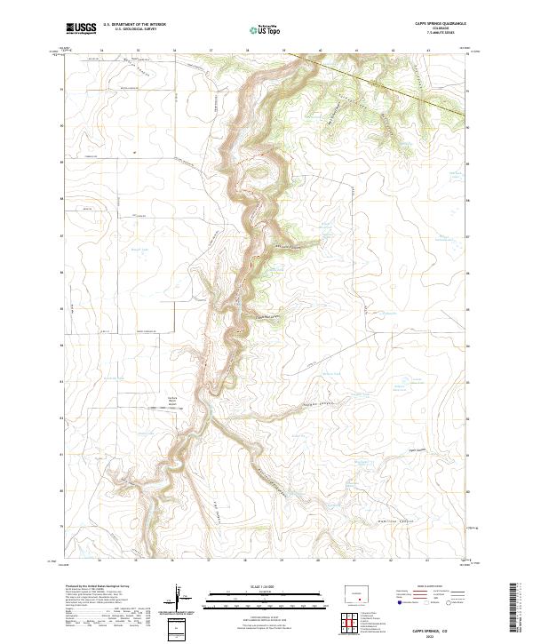 US Topo 7.5-minute map for Capps Springs CO