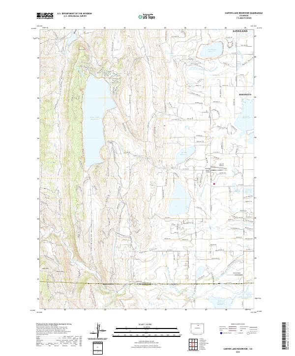 US Topo 7.5-minute map for Carter Lake Reservoir CO