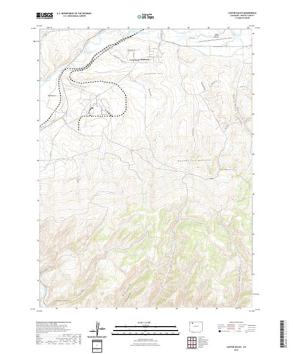 US Topo 7.5-minute map for Castor Gulch CO