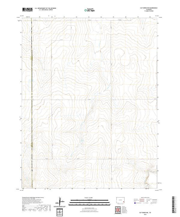 US Topo 7.5-minute map for Cat Creek NW CO