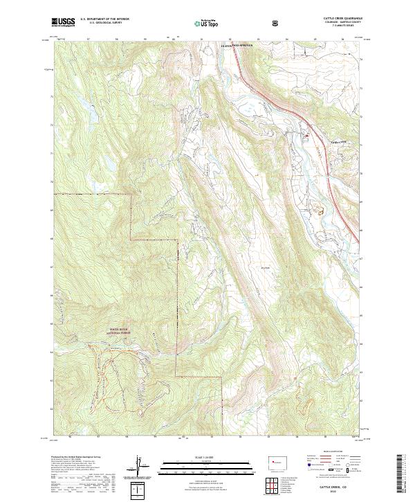 US Topo 7.5-minute map for Cattle Creek CO