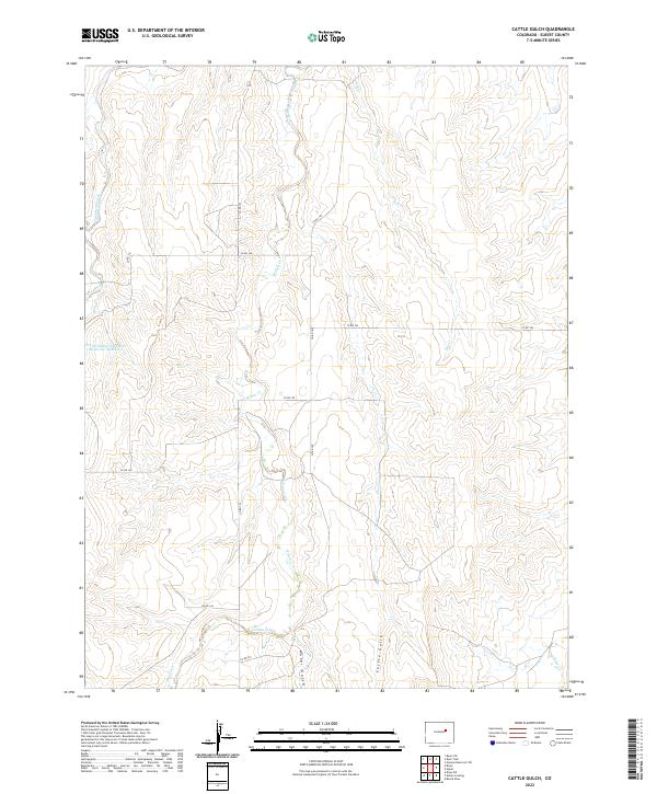 US Topo 7.5-minute map for Cattle Gulch CO