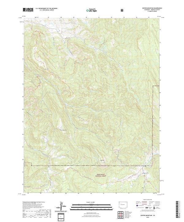 US Topo 7.5-minute map for Center Mountain CO