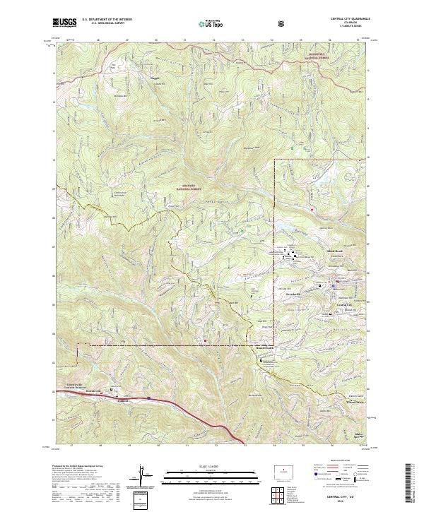 US Topo 7.5-minute map for Central City CO