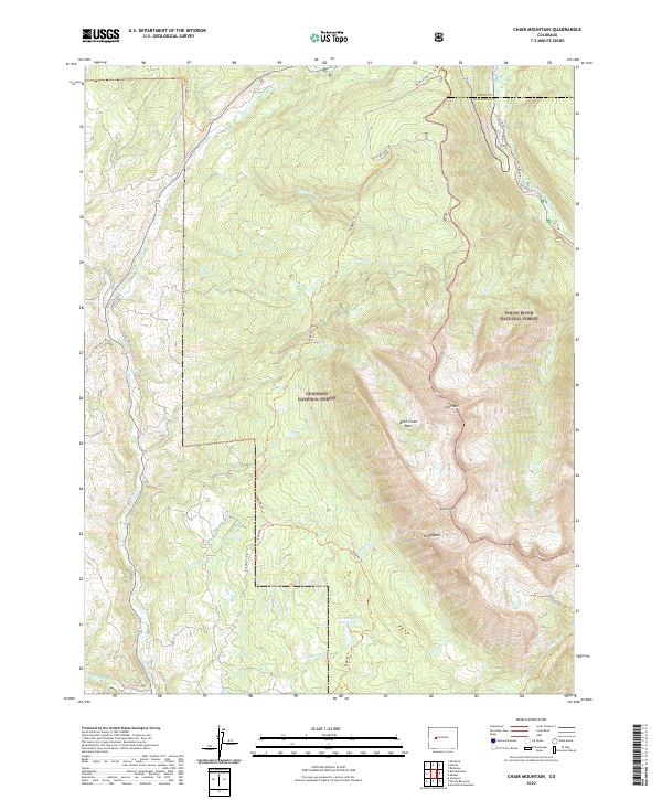 US Topo 7.5-minute map for Chair Mountain CO