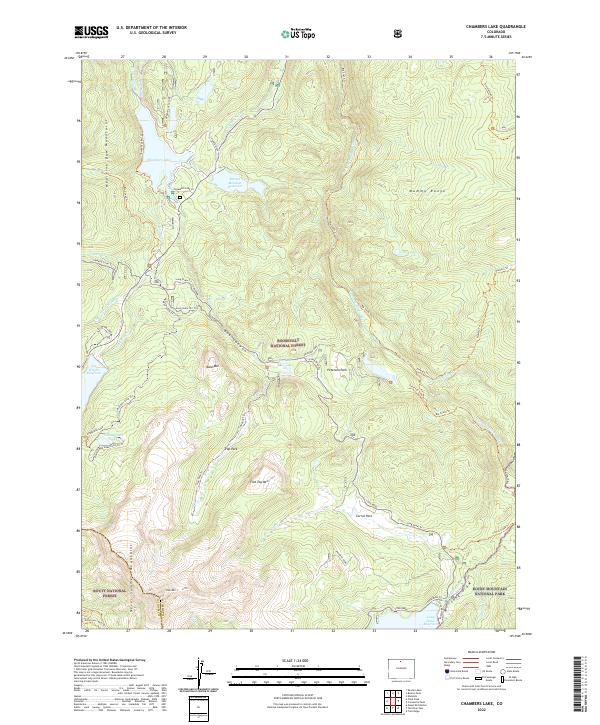 US Topo 7.5-minute map for Chambers Lake CO