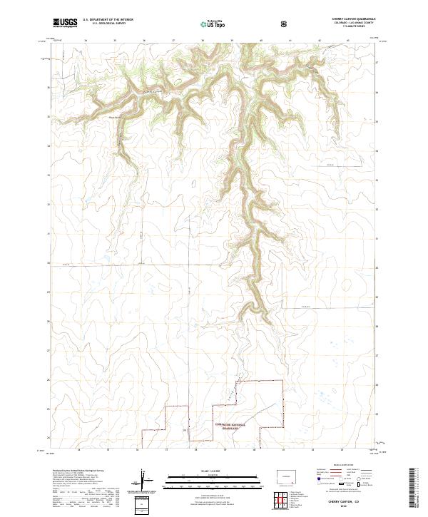 US Topo 7.5-minute map for Cherry Canyon CO