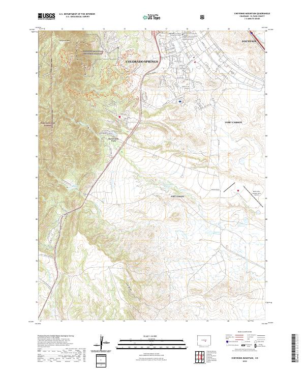 US Topo 7.5-minute map for Cheyenne Mountain CO