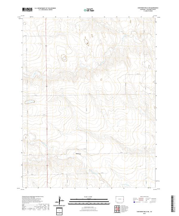 US Topo 7.5-minute map for Cheyenne Wells NE CO