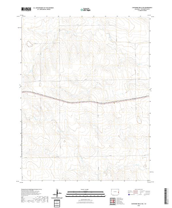 US Topo 7.5-minute map for Cheyenne Wells SW CO