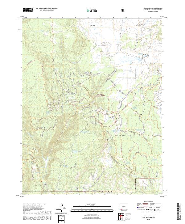 US Topo 7.5-minute map for Chris Mountain CO