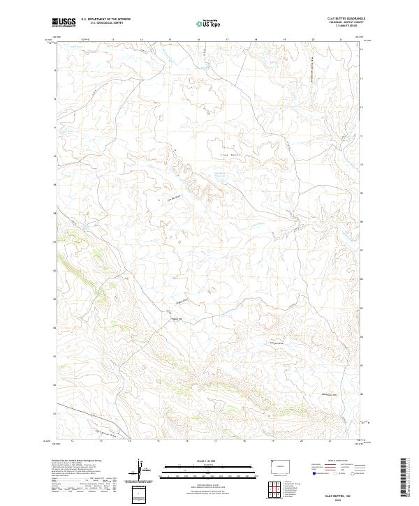 US Topo 7.5-minute map for Clay Buttes CO