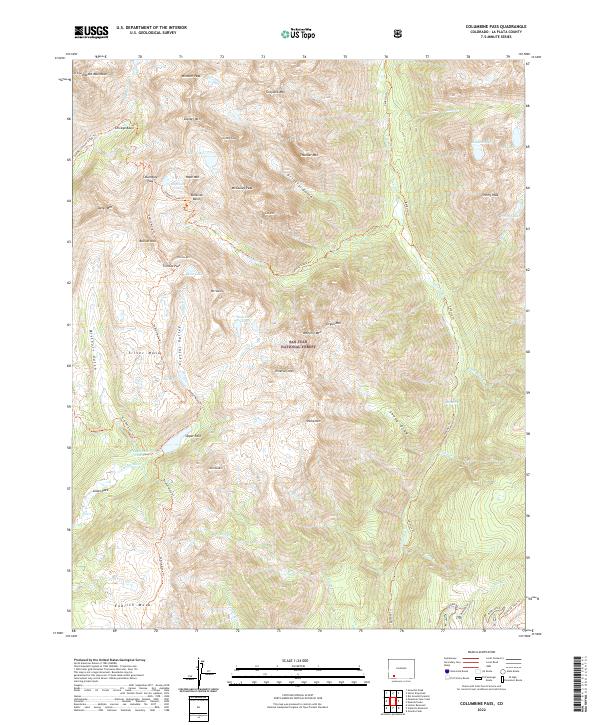 US Topo 7.5-minute map for Columbine Pass CO