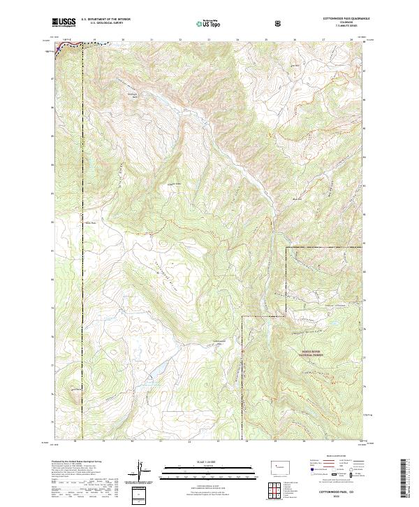 US Topo 7.5-minute map for Cottonwood Pass CO