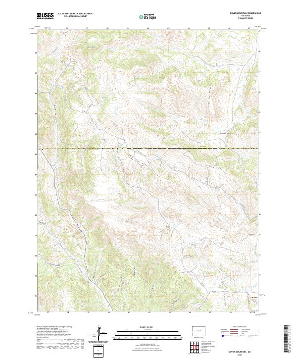 US Topo 7.5-minute map for Cover Mountain CO