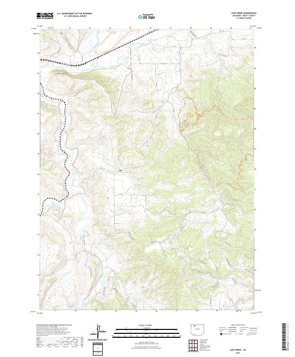 US Topo 7.5-minute map for Cow Creek CO