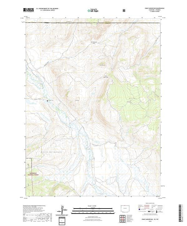 US Topo 7.5-minute map for Crazy Mountain COWY