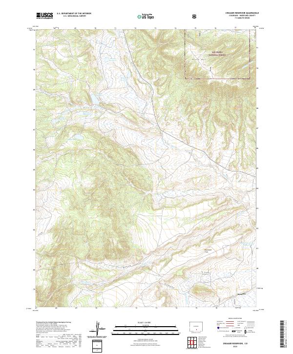 US Topo 7.5-minute map for Creager Reservoir CO