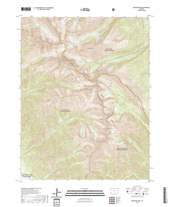 US Topo 7.5-minute map for Crestone Peak CO