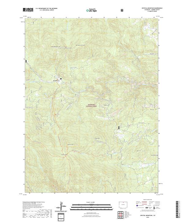 US Topo 7.5-minute map for Crystal Mountain CO